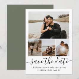 Sparen de Datum Typografie Aangepaste 4 Foto Save The Date