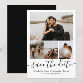 Sparen de Datum Typografie Aangepaste 4 Foto Save The Date