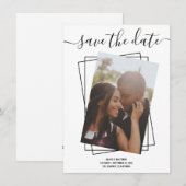 Sparen de Datum Typografie de Kaart van het Wedden (Voorkant / Achterkant)