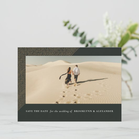 Sparen de Datum Uitgebreide Lijst Horizontale Kaar Feestdagenkaart (Staand voorkant)