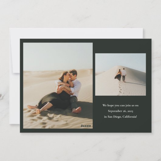 Sparen de Datum Uitgebreide Lijst Horizontale Kaar Feestdagenkaart (Achterkant)