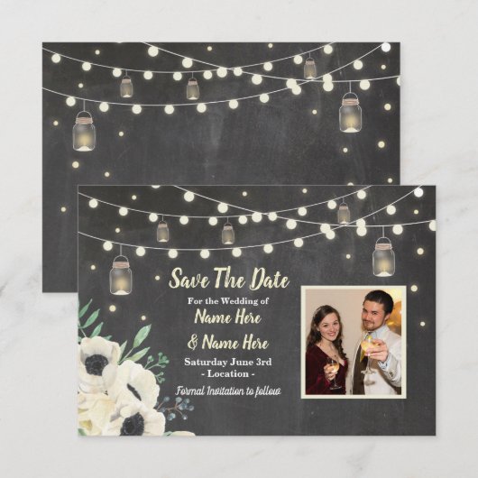 Sparen de Datum Uitnodiging de Robuuste Vuurbrande (Voorkant / Achterkant)