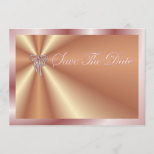 Sparen de Datum Uitnodiging met lint van parels