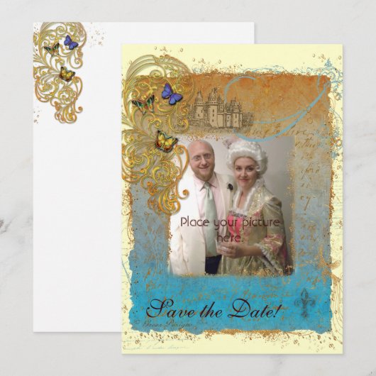 Sparen de datum Uitnodiging van de Foto van het St (Voorkant / Achterkant)