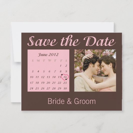 Sparen de Datum Uitnodiging van de Kalender van Ju (Voorkant)