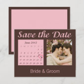 Sparen de Datum Uitnodiging van de Kalender van Ju (Voorkant / Achterkant)