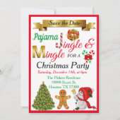 Sparen de Datum Uitnodiging van de Kerstpartij (Voorkant)