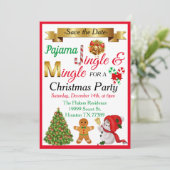 Sparen de Datum Uitnodiging van de Kerstpartij (Staand voorkant)