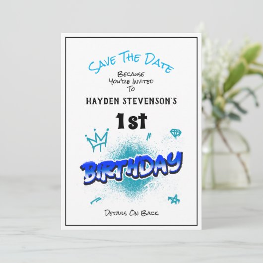 Sparen de Datum Uitnodiging van de Partij van de D (Staand voorkant)