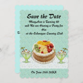 Sparen de Datum Uitnodiging van de Partij van de D (Voorkant / Achterkant)