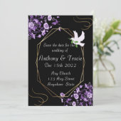 Sparen de Datum Uitnodiging van de Weddenschap Zwa (Staand voorkant)