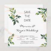 Sparen de Datum Uitnodiging van het Elegant Wedden (Voorkant / Achterkant)