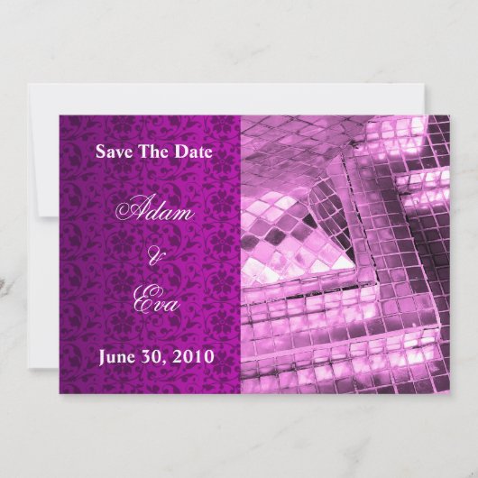 Sparen de Datum Uitnodiging Violet Gemstone Mosaic (Voorkant)
