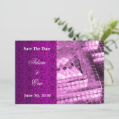 Sparen de Datum Uitnodiging Violet Gemstone Mosaic (Staand voorkant)