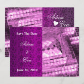 Sparen de Datum Uitnodiging Violet Gemstone Mosaic (Voorkant / Achterkant)