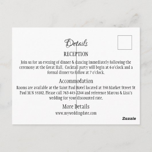 Sparen de Datum Uitnodigingen - Modern (Achterkant)