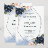 Sparen de Datum Uitnodigingen van de Weddenschap (Voorkant / Achterkant)