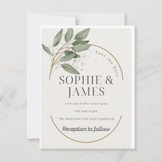 Sparen de Datum Uitnodigingen van de Weddenschap (Voorkant)