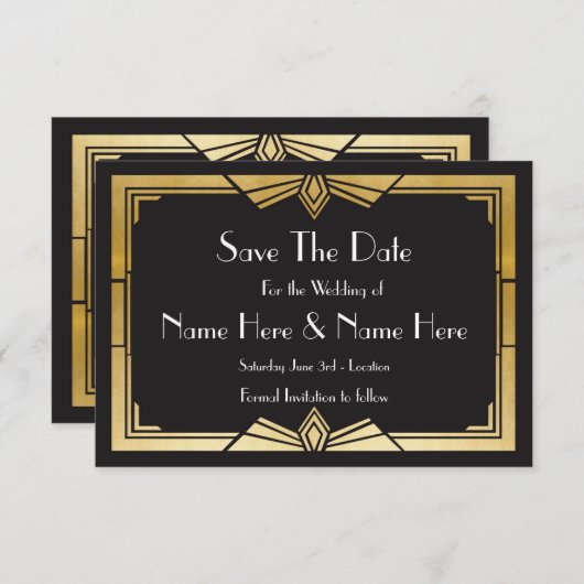 Sparen de Datum Uitnodigingen van de Wedding van d (Voorkant / Achterkant)