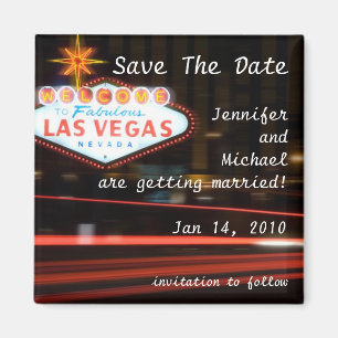Sparen de Datum van Bestemming Las Vegas Wedding Magneet