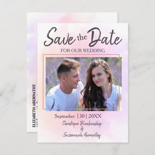  Sparen de Datum van de Aangepaste Eenvoudige Marr Aankondigingskaart (Voorkant / Achterkant)