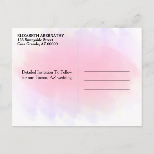 Sparen de Datum van de Aangepaste Eenvoudige Marr Aankondigingskaart (Achterkant)