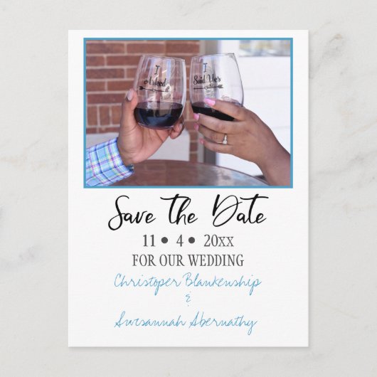 Sparen de Datum van de Aangepaste Eenvoudige Marri Aankondigingskaart (Voorkant)