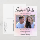 Sparen de Datum van de Aangepaste Eenvoudige Marri Aankondigingskaart (Voorkant / Achterkant)