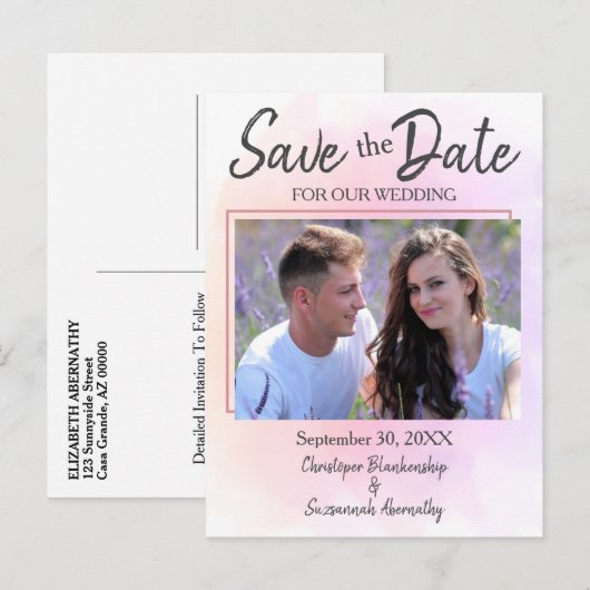 Sparen de Datum van de Aangepaste Eenvoudige Marri Aankondigingskaart (Voorkant / Achterkant)