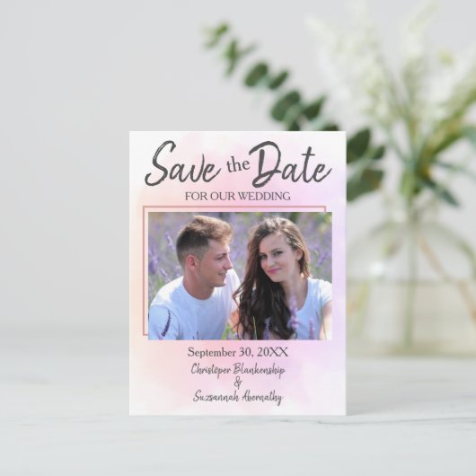 Sparen de Datum van de Aangepaste Eenvoudige Marri Aankondigingskaart (Staand voorkant)