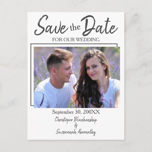 Sparen de Datum van de Aangepaste Eenvoudige Marri Aankondigingskaart (Voorkant)