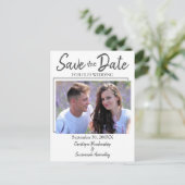 Sparen de Datum van de Aangepaste Eenvoudige Marri Aankondigingskaart (Staand voorkant)