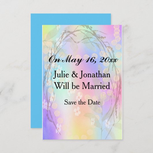 Sparen de Datum van de Aankondiging van de Weddens (Voorkant / Achterkant)