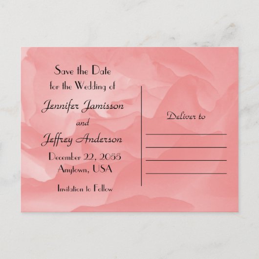 Sparen de Datum van de Aankondiging van de Weddens Briefkaart (Achterkant)