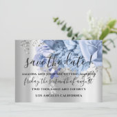 Sparen de Datum van de Berichten Bride Blauwe Roze Save The Date (Staand voorkant)