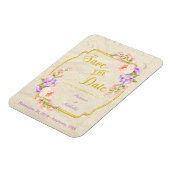 Sparen de Datum van de Berichten Floral en Goud Magneet (Linkerzijde)