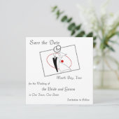 Sparen de Datum van de Berichten Post-it Save The Date (Staand voorkant)