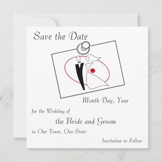 Sparen de Datum van de Berichten Post-it Save The Date (Voorkant)