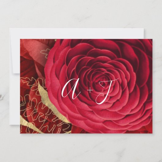 Sparen de Datum van de Bieden Bride Monogram Rode Save The Date (Achterkant)