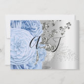 Sparen de Datum van de Bruggen Rozen Silver Blauw Save The Date (Achterkant)