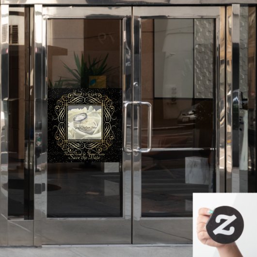 Sparen de Datum van de Elegant Gold Foil Stippen k Raamsticker (Kantoordeur)