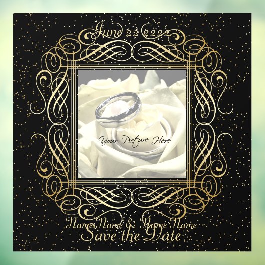 Sparen de Datum van de Elegant Gold Foil Stippen k Raamsticker (Vel 3)