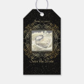 Sparen de Datum van de Elegant Gold Stippen kijkt  Cadeaulabel (Voorkant)