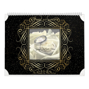 Sparen de Datum van de Elegant Gold Stippen kijkt Kalender