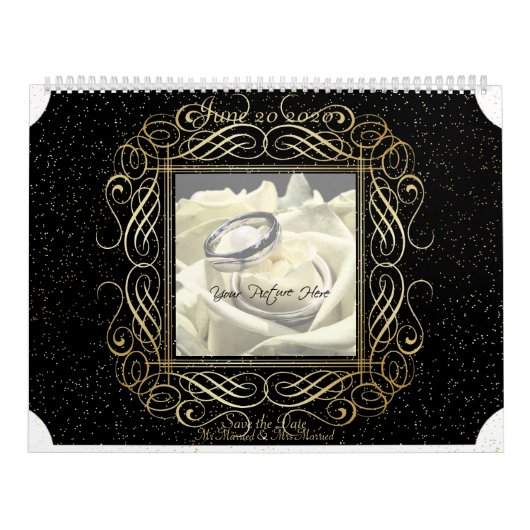 Sparen de Datum van de Elegant Gold Stippen kijkt  Kalender (Hoes)