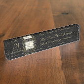 Sparen de Datum van de Elegant Gold Stippen kijkt  Naambordje (Zijkant)