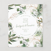 sparen de datum van de Eucalyptus Gold Boho Modern Flyer (Voorkant)