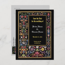 Sparen de Datum van de Floral Verlichtend Middelee Feestdagenkaart