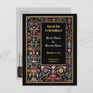 Sparen de Datum van de Floral Verlichtend Middelee Feestdagenkaart