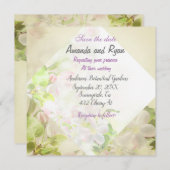 Sparen de datum van de florale trouwuitnodiging kaart (Voorkant / Achterkant)